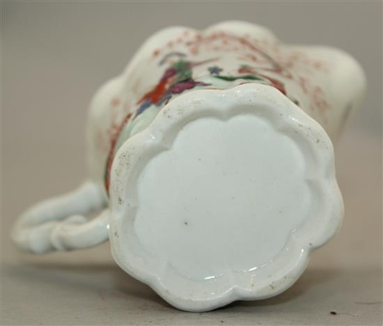 A Worcester Chelsea Ewer cream jug, c.1760, 9cm., slight rim fault